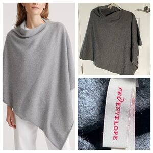 New! Red Envelope 100% cashmere Poncho dark gray nwot 47127